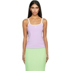 Versace Purple Embroidered-Logo Stretch Cotton-Jersey Tank Top