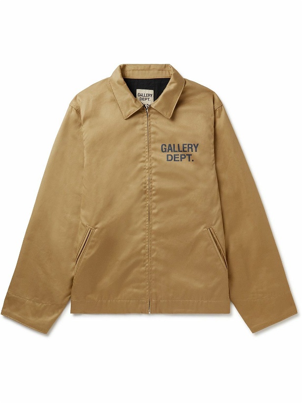 Photo: Gallery Dept. - Montecito Logo-Print Cotton-Gabardine Overshirt - Brown