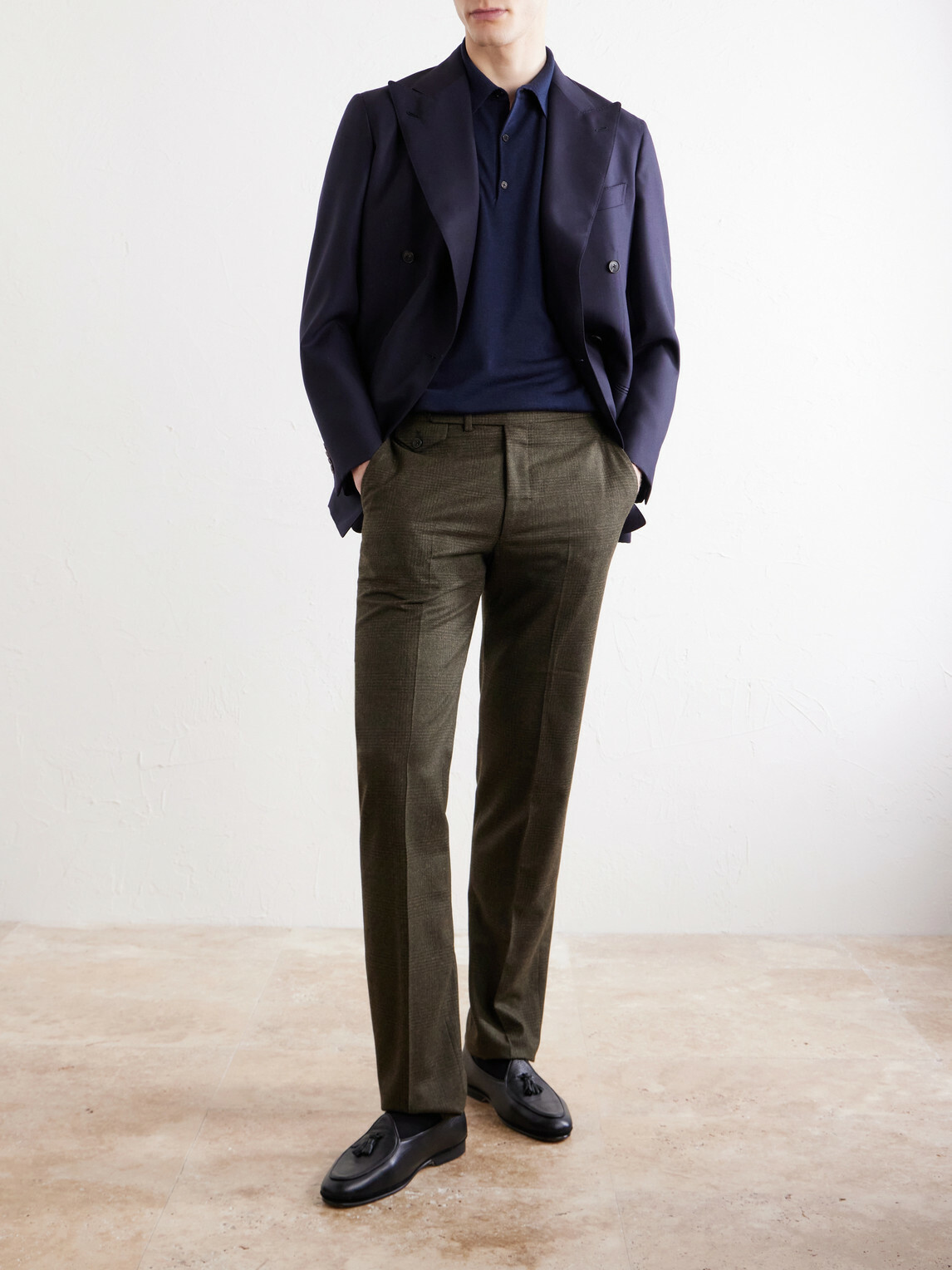 John Smedley - Macloud Knitted Merino Wool Polo Shirt - Blue