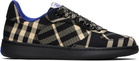 Burberry Black & Beige Check Terrace Sneakers