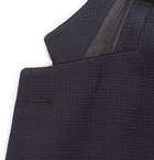 Hugo Boss - Navy Janson Waffle-Knit Virgin Wool Blazer - Navy