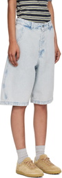 YMC Blue Twisted Denim Shorts
