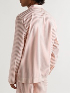 TEKLA - Striped Organic Cotton-Poplin Pyjama Shirt - Red