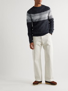 Howlin' - Striped Brushed Wool Sweater - Gray