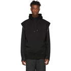 Johnlawrencesullivan Black Zipped Sleeveless Hoodie