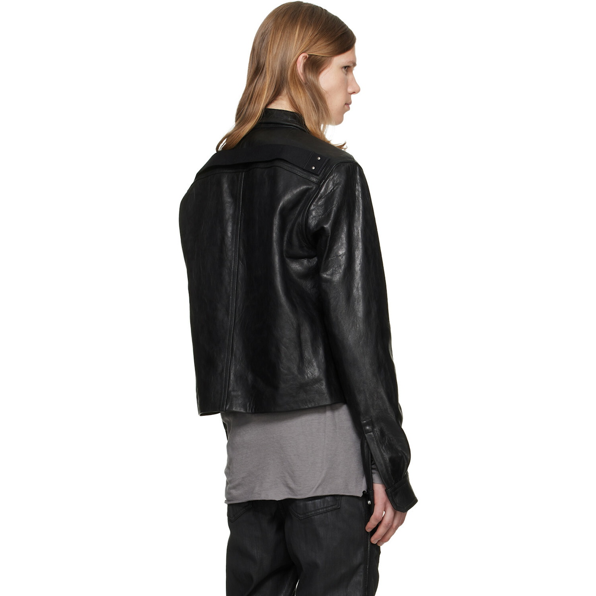 Rick Owens Black Tower Alice Leather Jacket