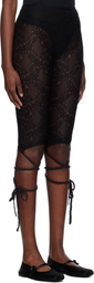 AMBUSH Black Lace Ribbon Leggings