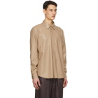 Nanushka Taupe Vegan Leather Declan Shirt