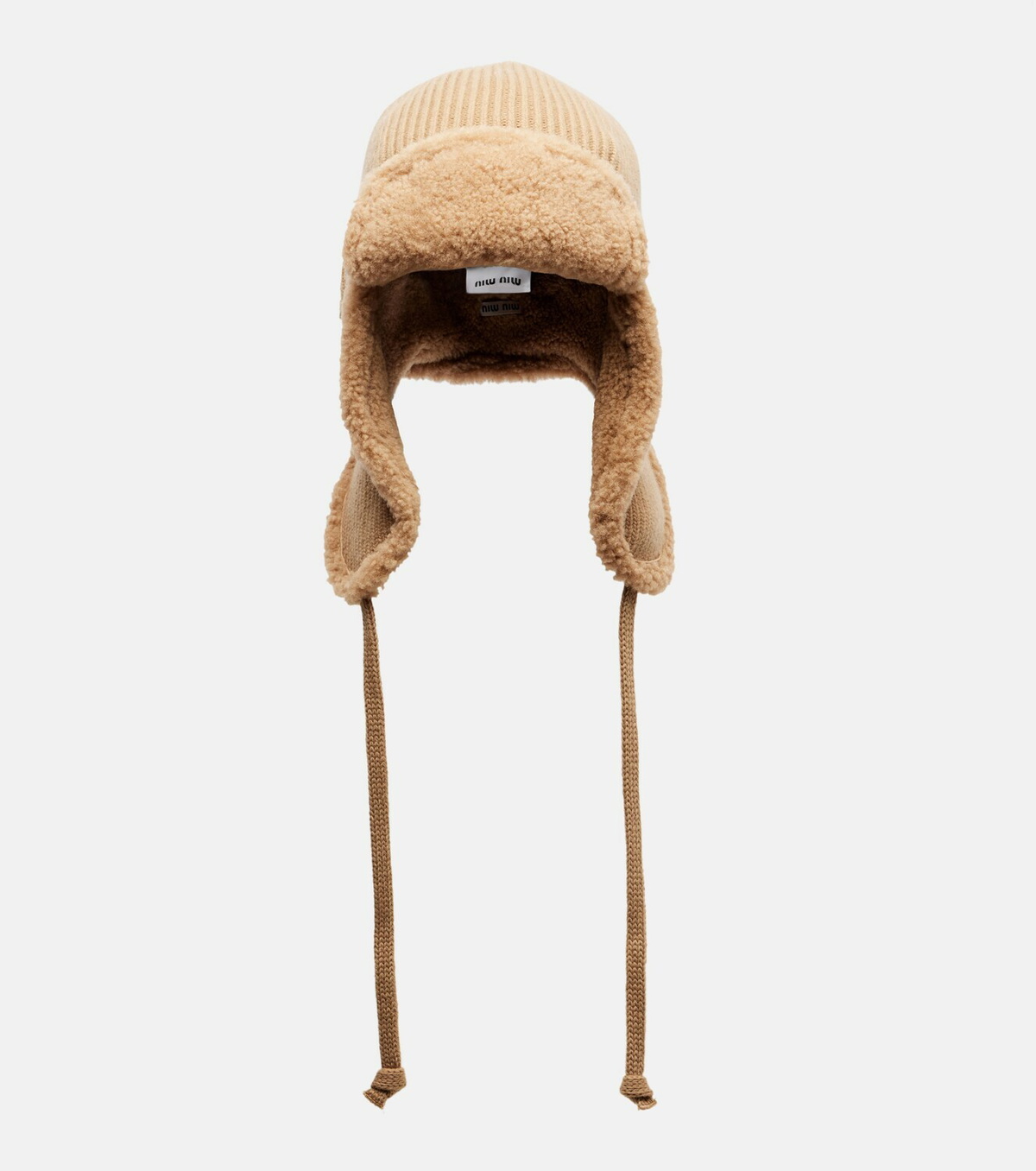 Miu Miu Shearling-trimmed wool and cashmere hat Miu Miu