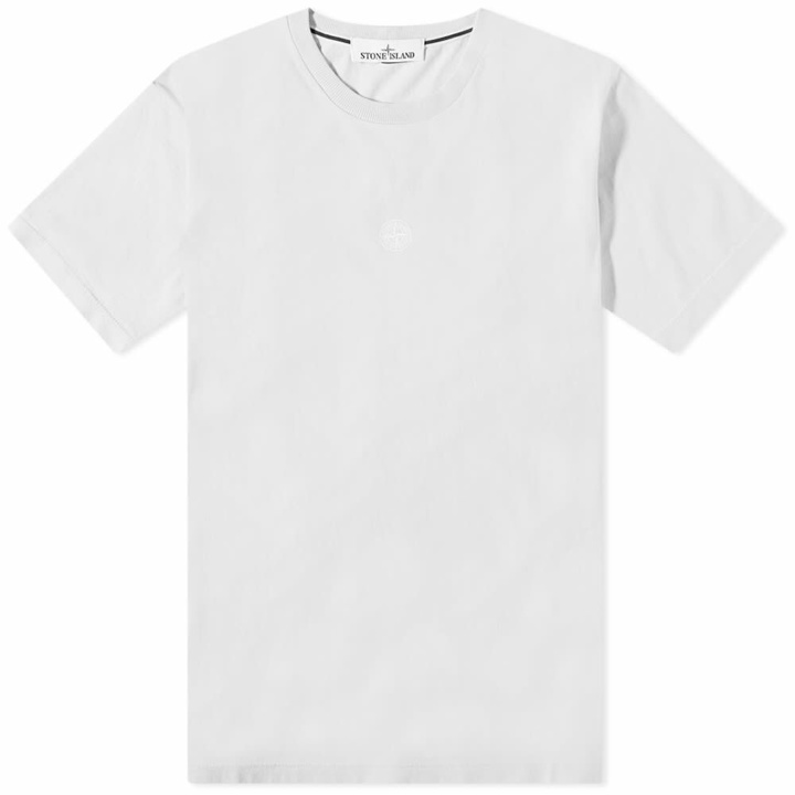 Photo: Stone Island Men's Mosaic Four Print T-Shirt in Pearly Grey