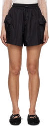 Simone Rocha Black Cargo Pocket Flare Shorts