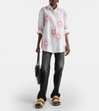 Dries Van Noten Woven and raffia and leather slides