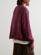 Karu Research - Distressed Mohair Cardigan - Red