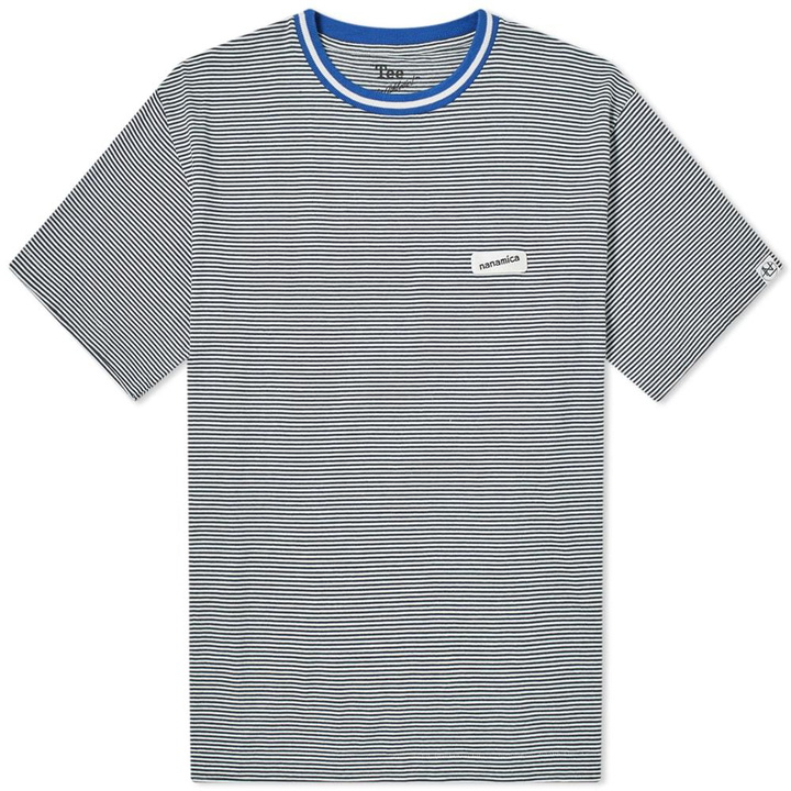 Photo: Nanamica Stripe Tee Navy & White