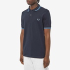 Fred Perry Men's Slim Fit Twin Tipped Polo Shirt in Navy/Soft Blue/Twilight