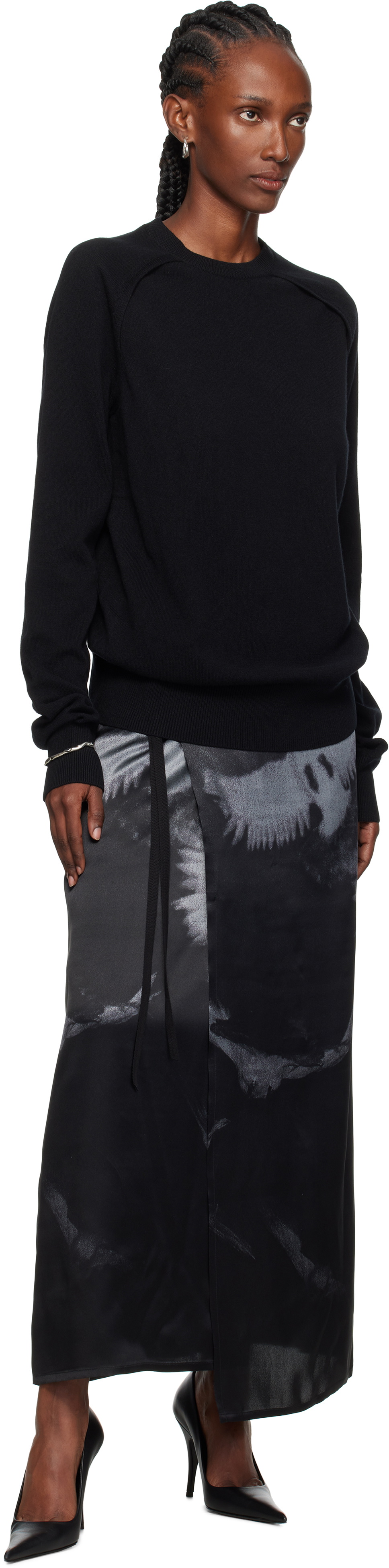 Ann Demeulemeester Black Ulu Cut-Out Sweater