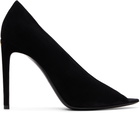 Valentino Garavani Black Open Toe Révélé Suede Heels