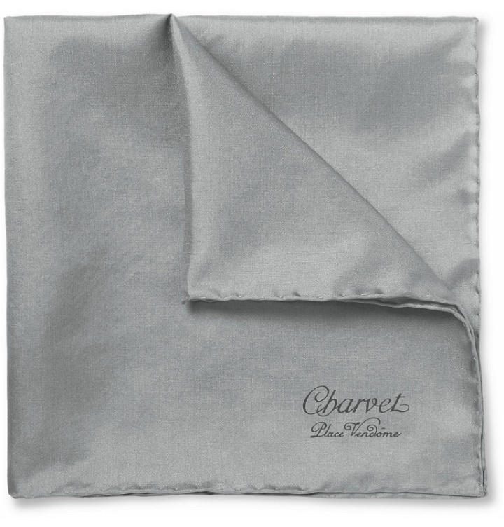 Photo: Charvet - Silk Pocket Square - Gray