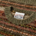 Jamieson's of Shetland Men's Brushed Fair Isle Crew Knit in Artichoke