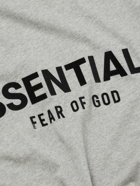 FEAR OF GOD ESSENTIALS - Logo-Flocked Cotton-Jersey T-Shirt - Gray