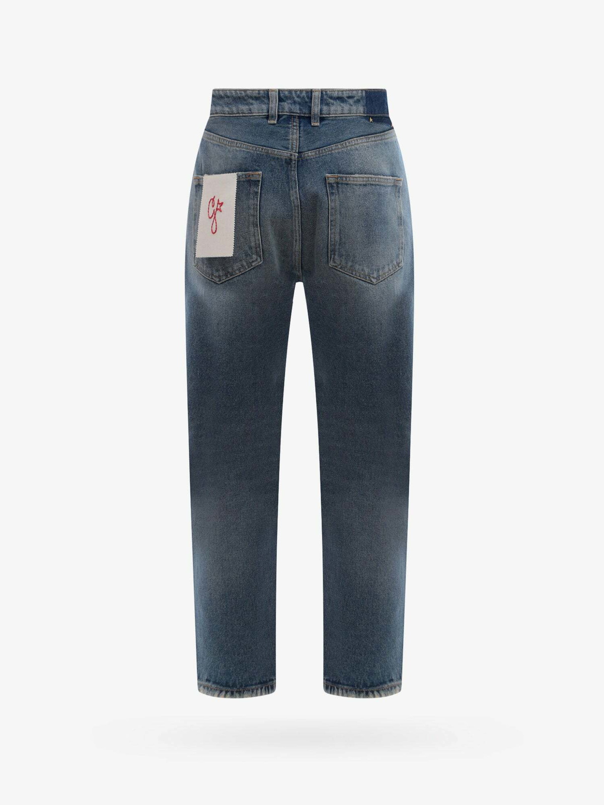 デニム・ジーパン GOLDEN GOOSE - BLUE COTTON DENIM JEANS Wide-leg jeans in mid-blue bull denim