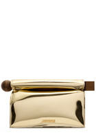 Jacquemus La Pochette Rond Carré Metallic Leather Clutch - Gold - One Size