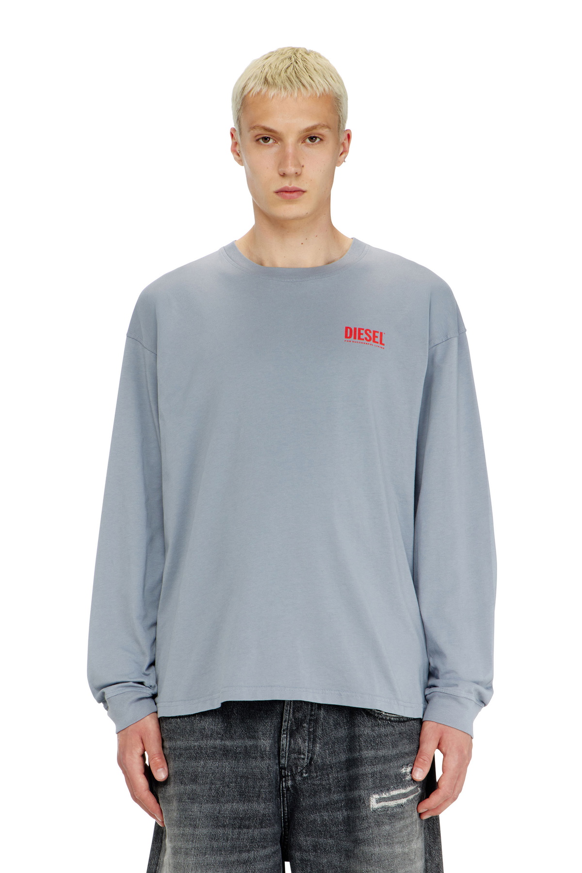 Diesel Faded tank top with puffy Oval D - T-Shirts Mens in Black