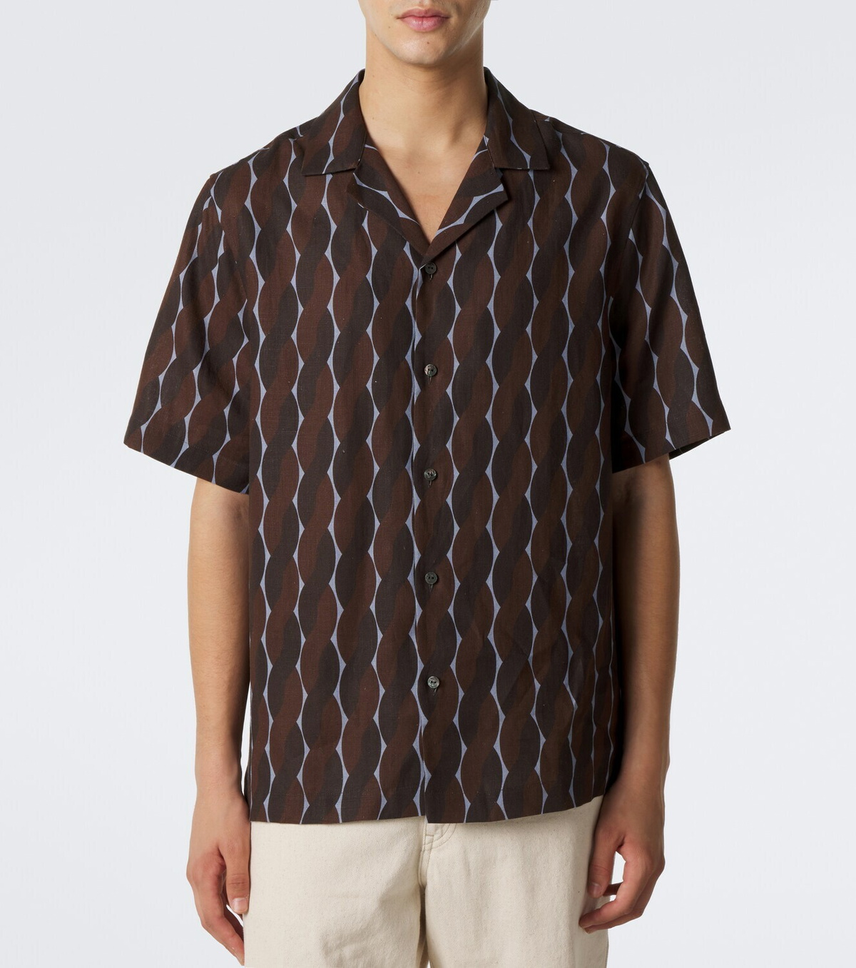 Frescobol Carioca Roberto printed linen bowling shirt