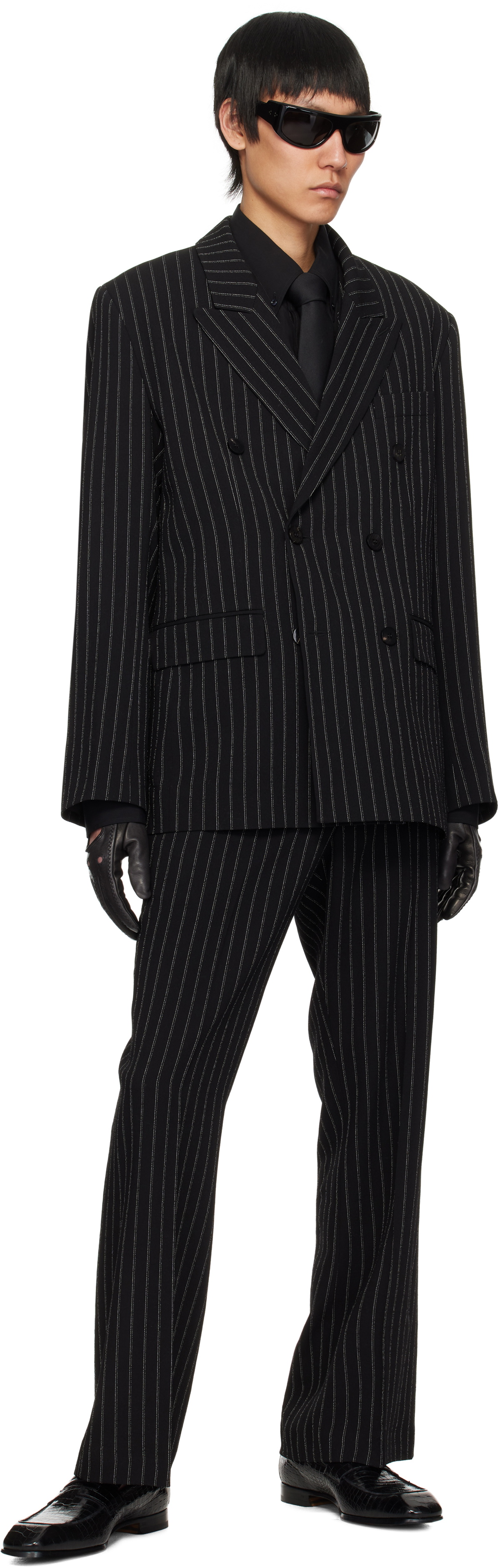 Ernest W. Baker Black Double Breasted Blazer
