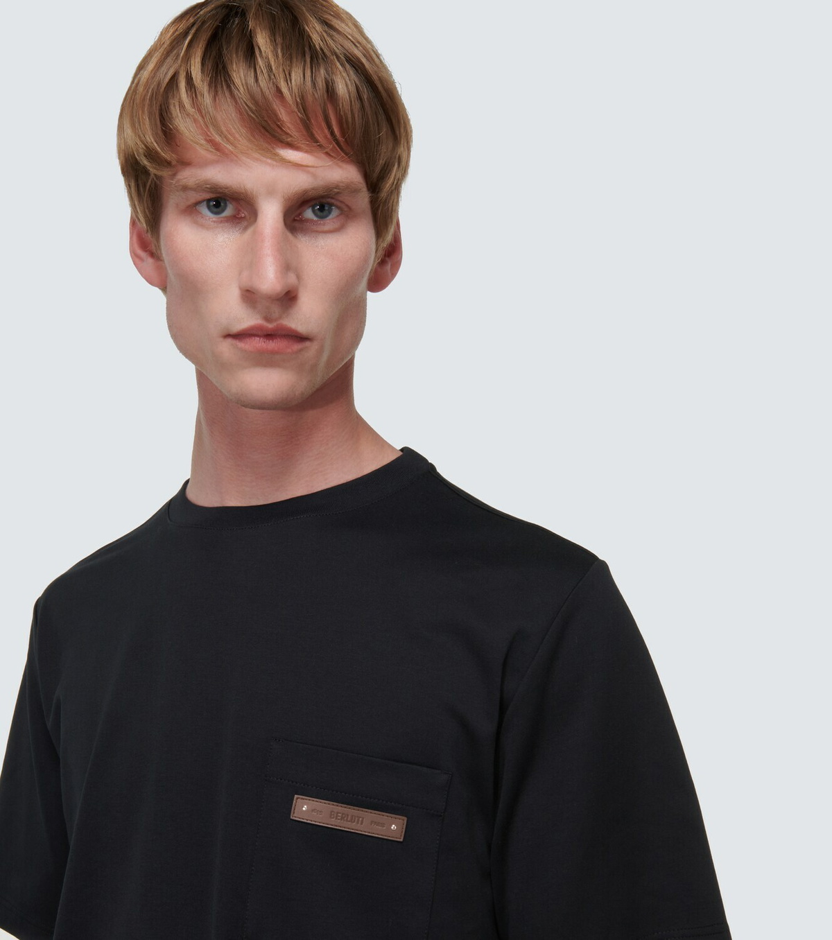 Berluti Leather-detail cotton jersey T-shirt Berluti