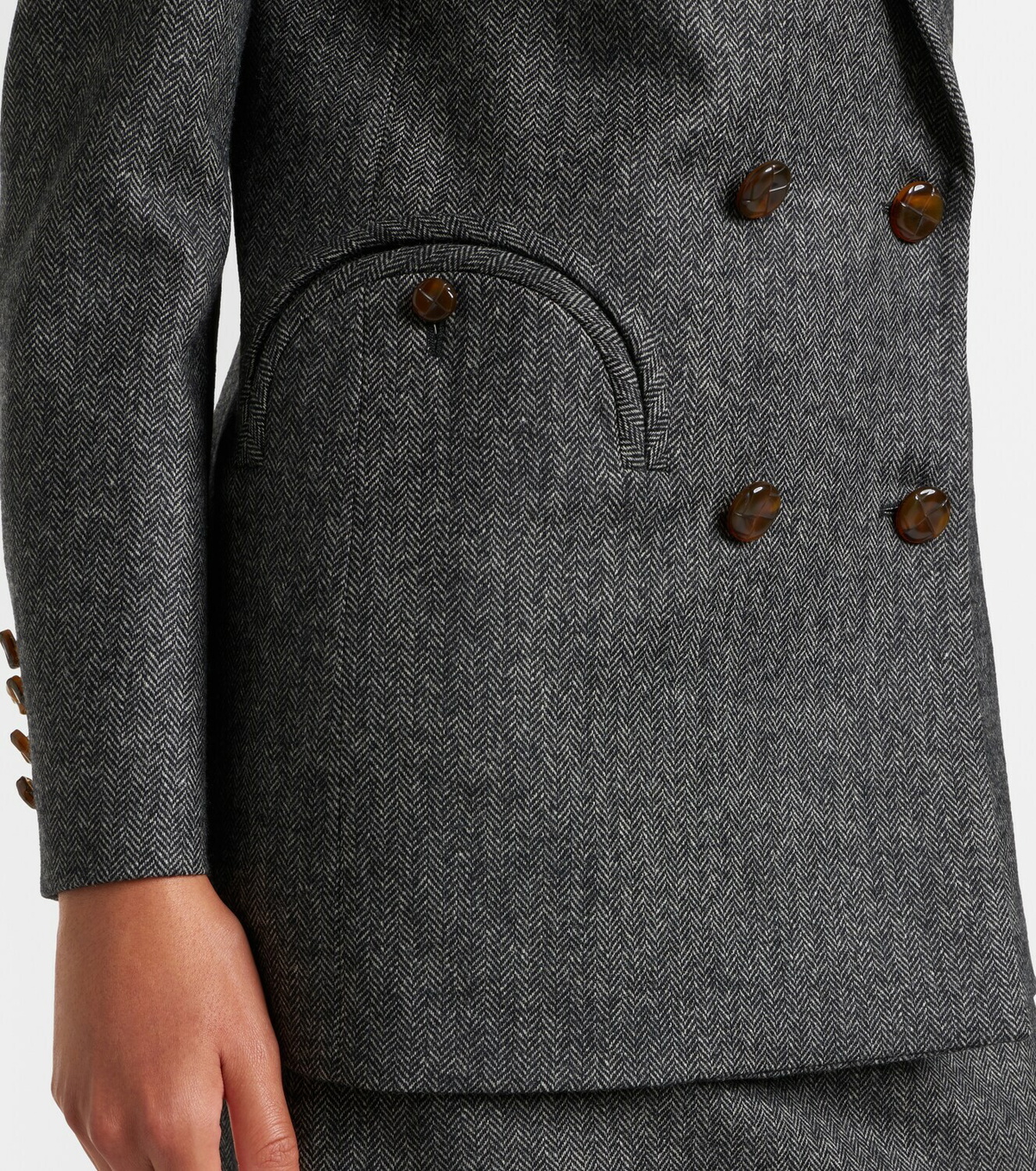 Blazé Milano Everyday herringbone wool-blend blazer