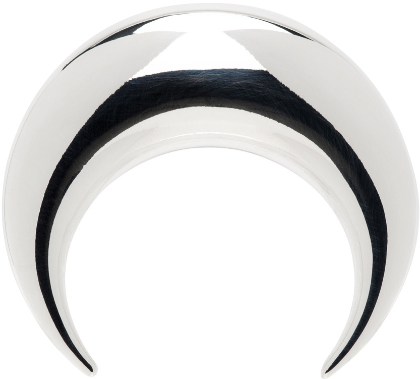 Marine Serre Silver Regenerated Moon Stud Single Earring