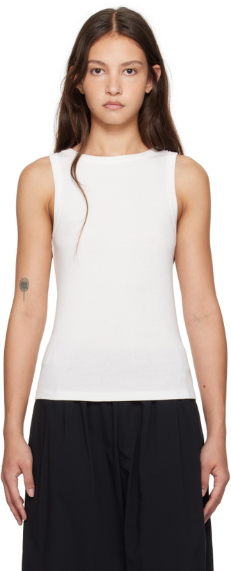 Photo: St. Agni White Organic Cotton Bateau Tank Top