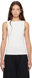 St. Agni White Organic Cotton Bateau Tank Top