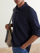 Hartford - Cotton-Piqué Polo Shirt - Blue