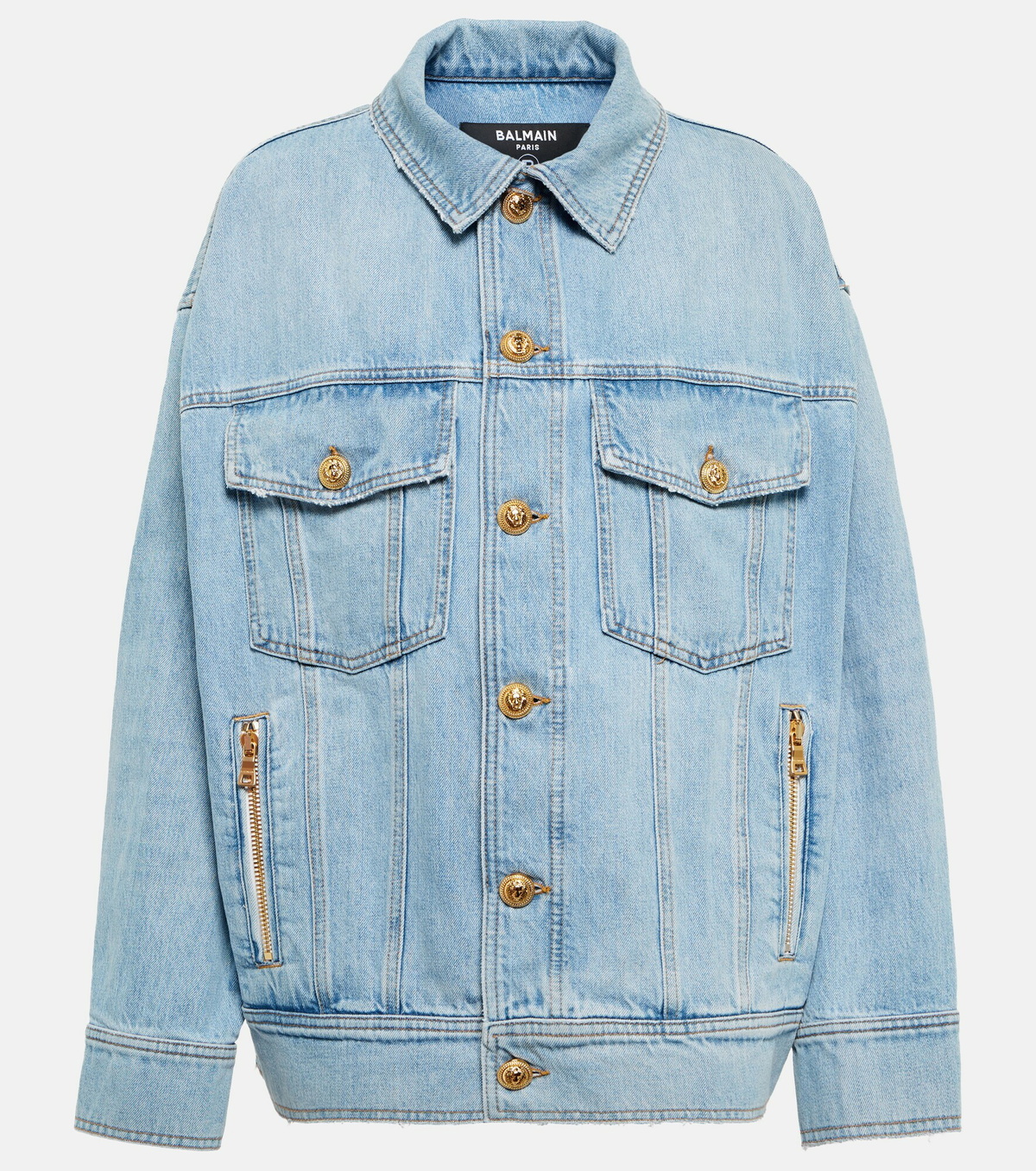 Balmain - Embellished oversized denim jacket Balmain Balmain - Embellished oversized denim jacket Balmain
