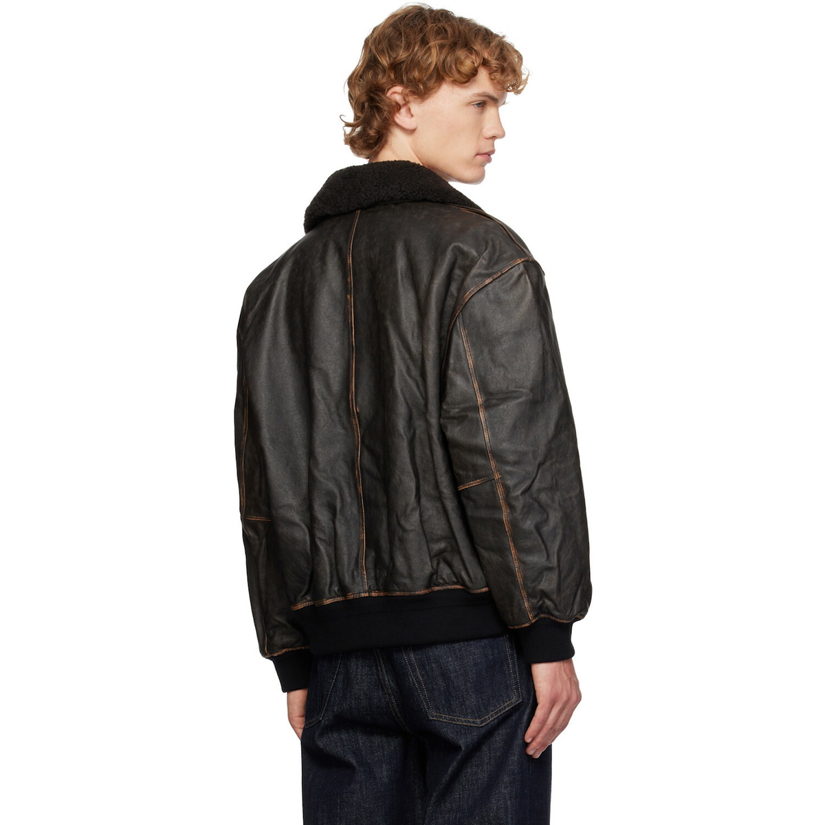Dunst Black Detachable A-2 Leather Jacket