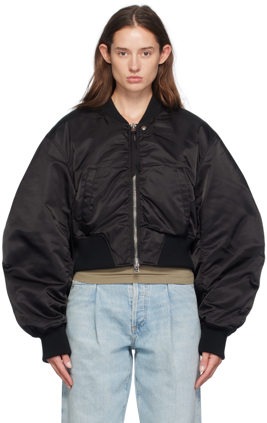 AGOLDE Black Jett Bomber Jacket