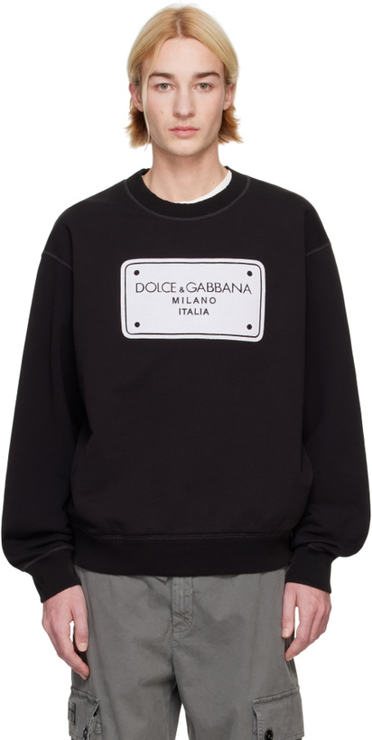 Photo: Dolce&Gabbana Black Patch Sweatshirt