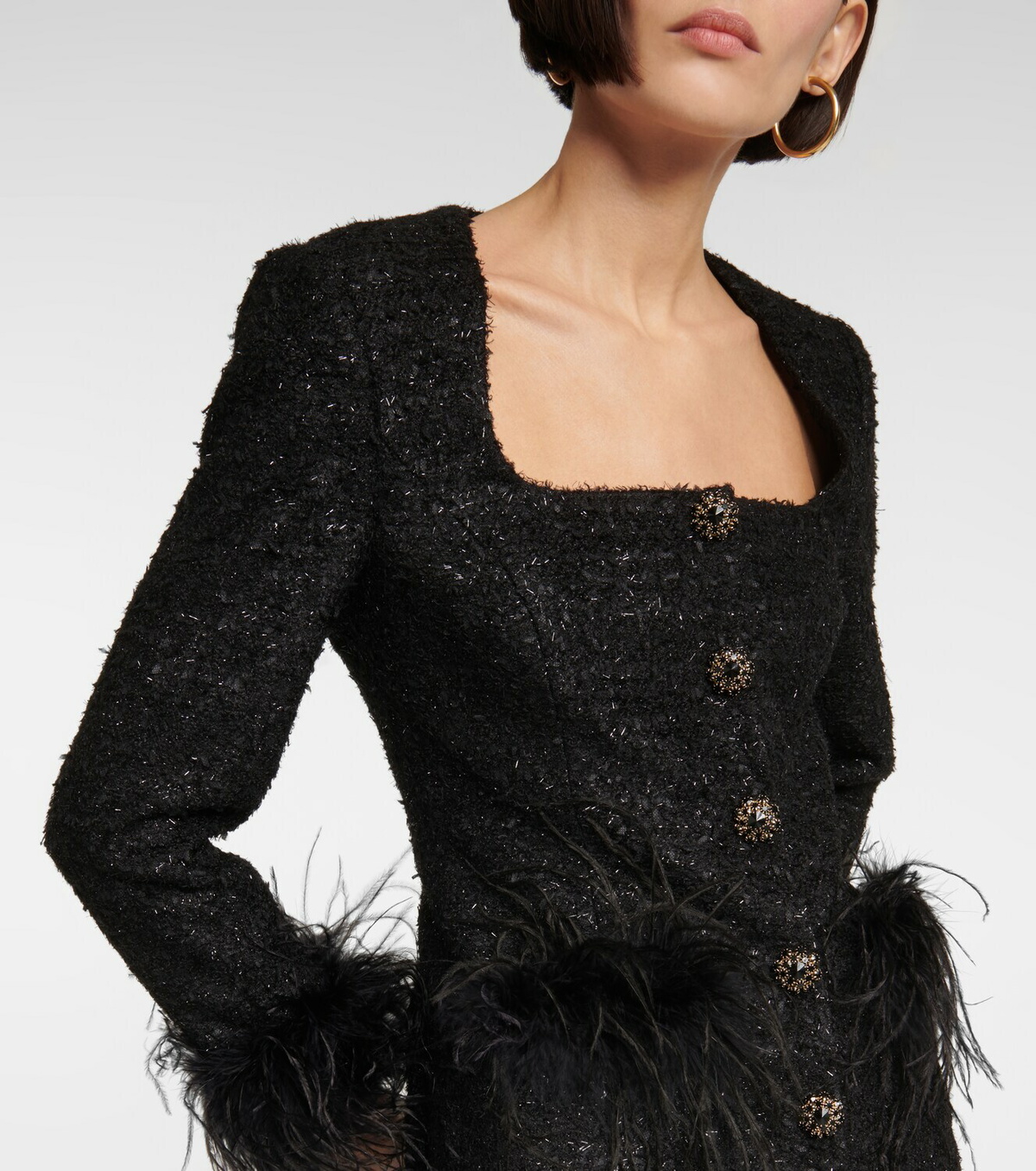 Rebecca Vallance Jourdan feather-trimmed jacket