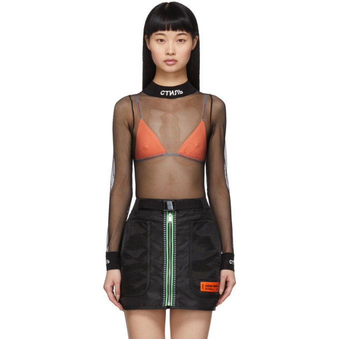 Heron Preston Black Mesh Bodysuit Heron Preston