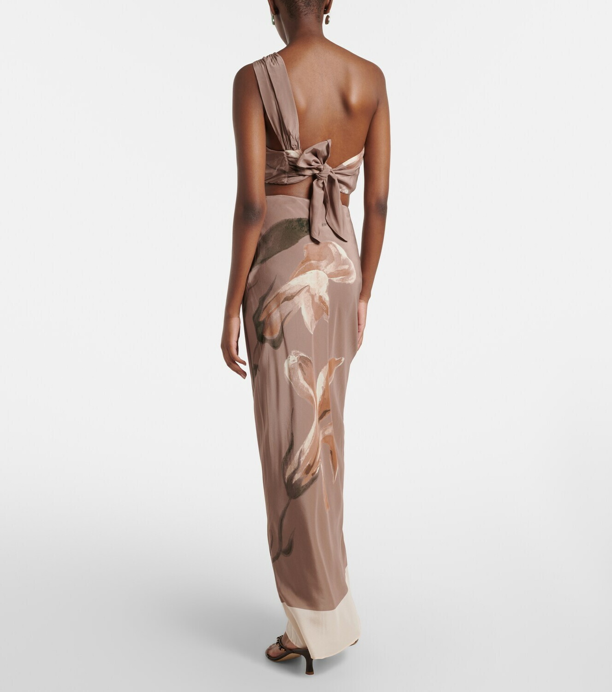SIR Azaliea floral silk maxi skirt