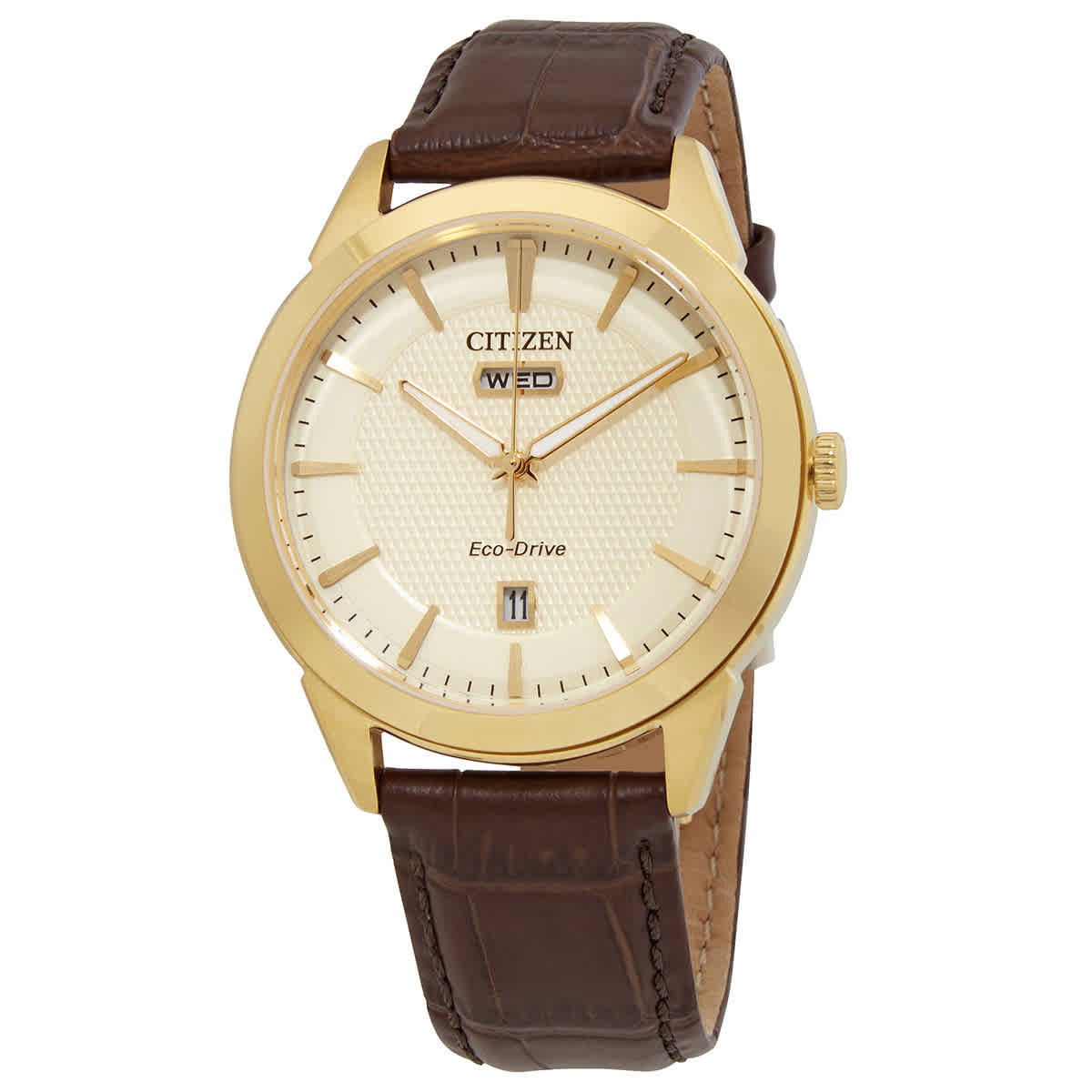 Citizen Eco-Drive Champagne Dial Mens Watch AW0092-07Q