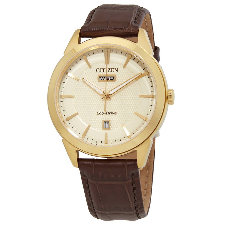 Photo: Citizen Eco-Drive Champagne Dial Mens Watch AW0092-07Q