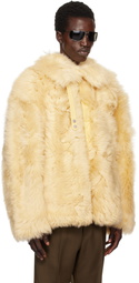 Moose Knuckles Yellow Efna Short Shearling Coat