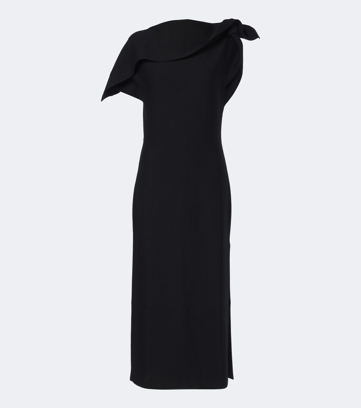 Oscar de la Renta Draped wool-blend midi dress