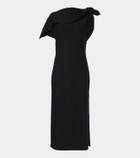 Oscar de la Renta Draped wool-blend midi dress