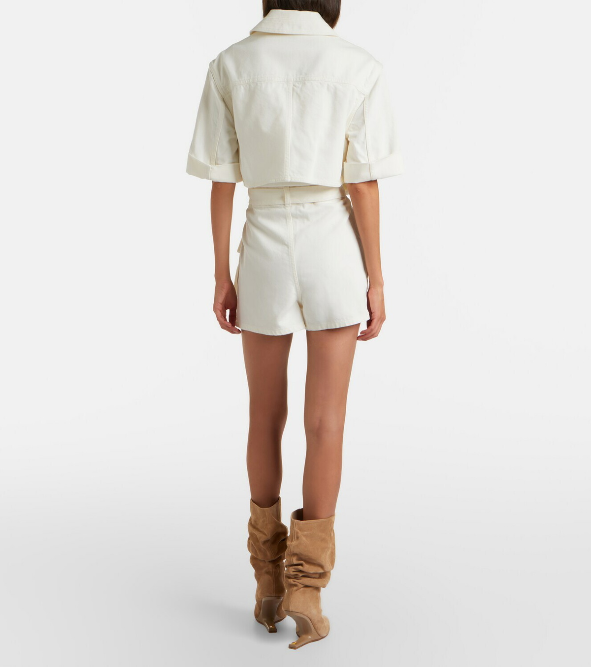 Balmain Belted denim romper