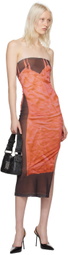Miaou Pink & Brown Lila Midi Dress