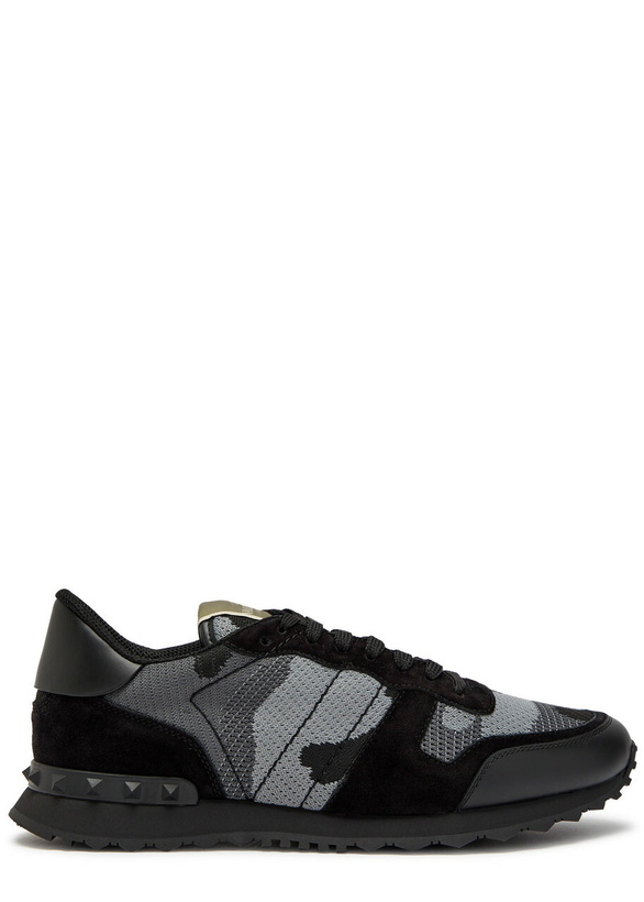 Photo: Valentino Garavani Rockrunner Camouflage-jacquard Sneakers Black
